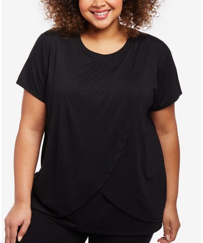 Plus Size Scoop-Neck Nursing Top Black $24.00 Tops