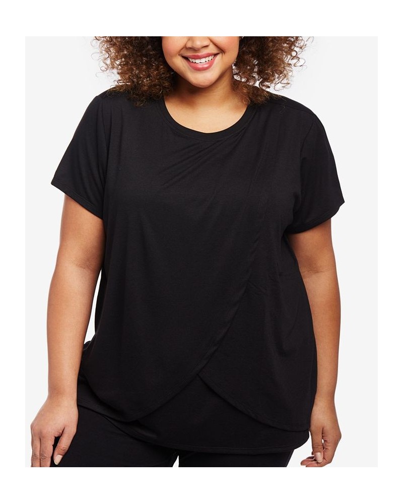 Plus Size Scoop-Neck Nursing Top Black $24.00 Tops