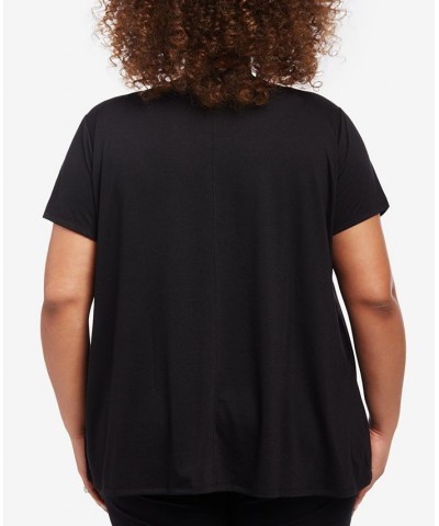 Plus Size Scoop-Neck Nursing Top Black $24.00 Tops