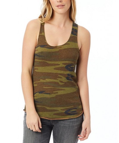 Women's Meegs Racer Tank Top Green $14.40 Tops