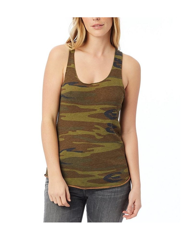 Women's Meegs Racer Tank Top Green $14.40 Tops