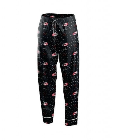 Women's Black Carolina Hurricanes Long Sleeve Button-Up Shirt Pants Sleep Set Black $37.79 Pajama