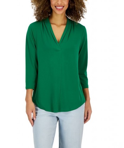 Women's 3/4-Sleeve Top Bright Pine $18.07 Tops