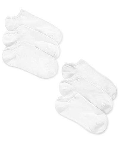 Women's 6 Pack Cotton No Show Socks White $14.30 Socks