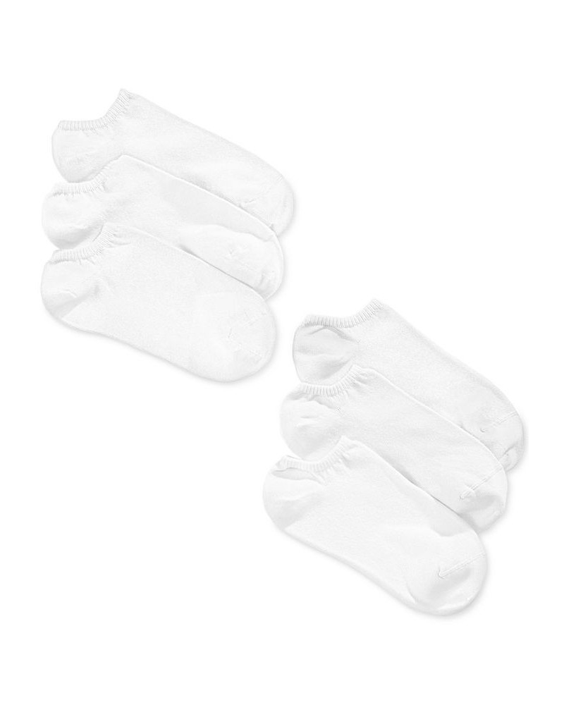 Women's 6 Pack Cotton No Show Socks White $14.30 Socks