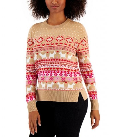 Petite Fair Isle Sweater Blue Combo $11.57 Sweaters