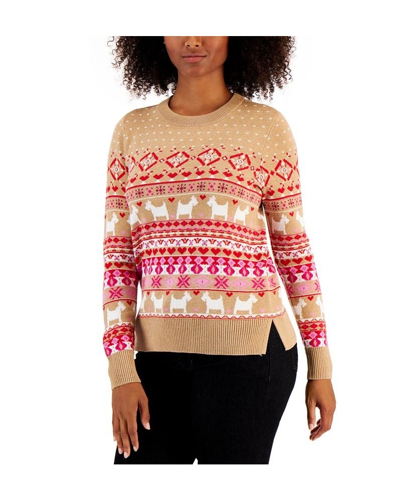 Petite Fair Isle Sweater Blue Combo $11.57 Sweaters