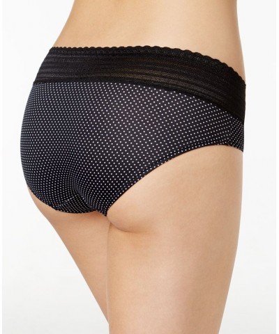 Warners No Pinching No Problems Dig-Free Comfort Waist with Lace Microfiber Hipster 5609J Black $9.74 Panty