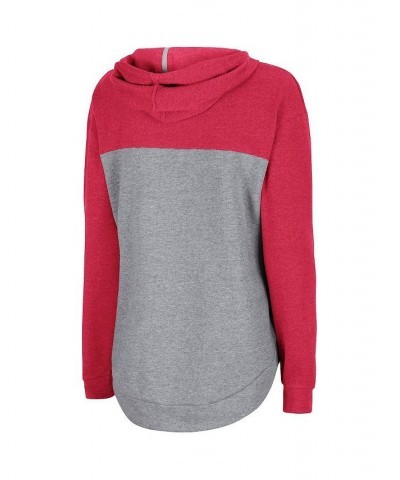 Women's Heathered Crimson Heathered Gray Washington State Cougars Pam Taping Pullover Hoodie Crimson, Heathered Gray $33.05 S...