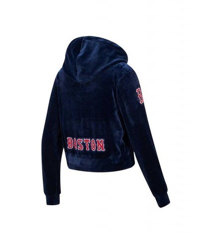 Women's Navy Boston Red Sox Classic Velour Full-Zip Hoodie Track Jacket Navy $45.00 Jackets