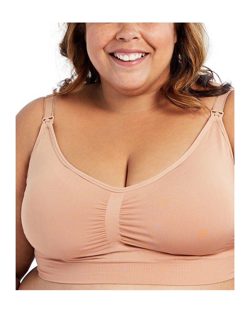 Plus Size Seamless Nursing and Maternity Bra Tawny Birch $20.40 Bras