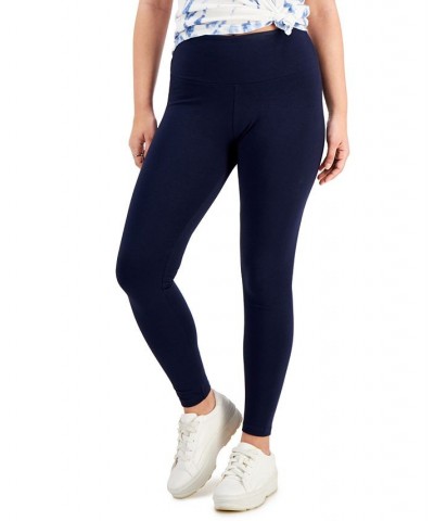 Women's High-Rise Basic Leggings Blue $19.32 Pants