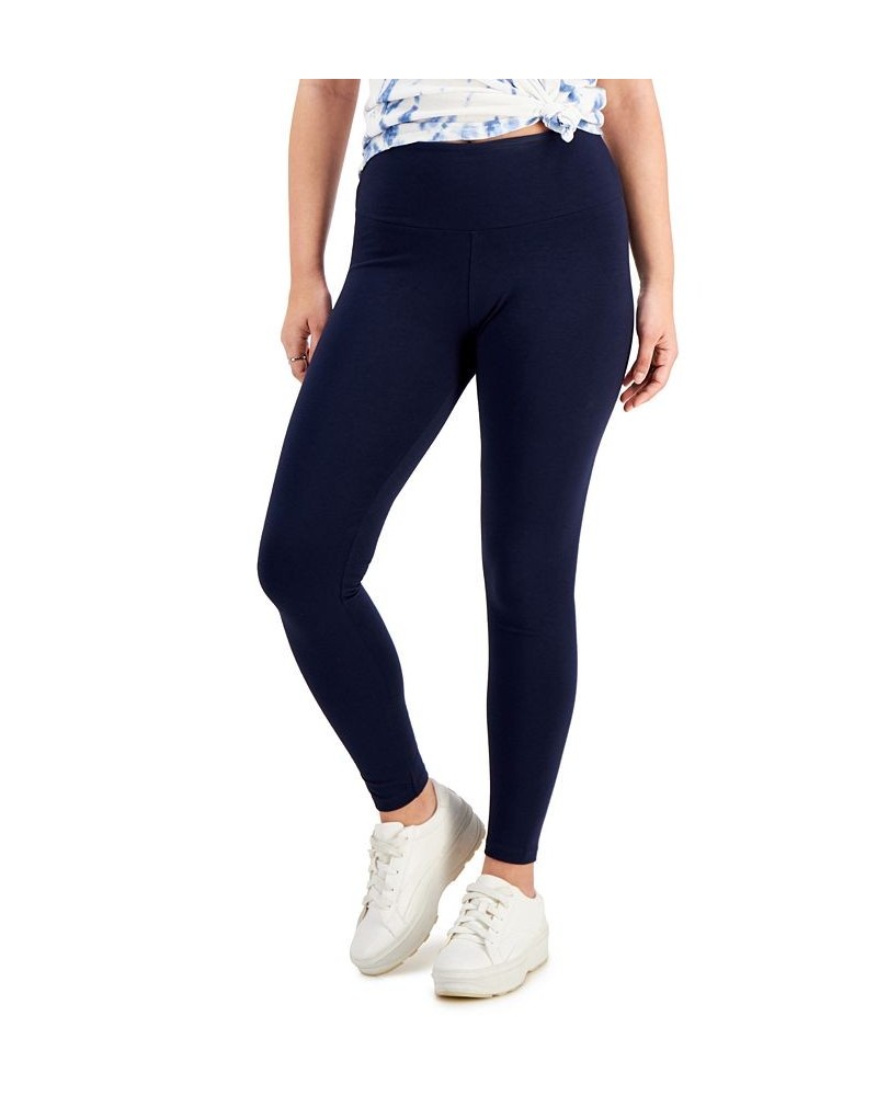 Women's High-Rise Basic Leggings Blue $19.32 Pants