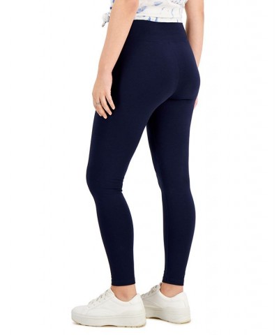 Women's High-Rise Basic Leggings Blue $19.32 Pants