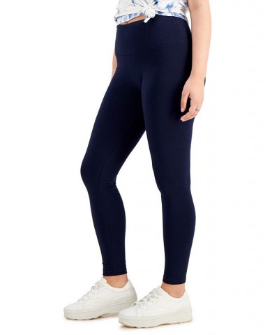 Women's High-Rise Basic Leggings Blue $19.32 Pants