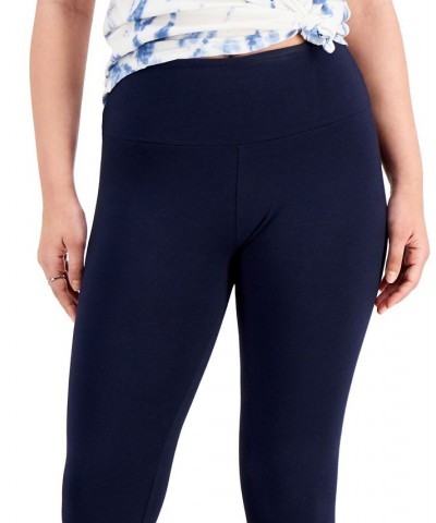 Women's High-Rise Basic Leggings Blue $19.32 Pants