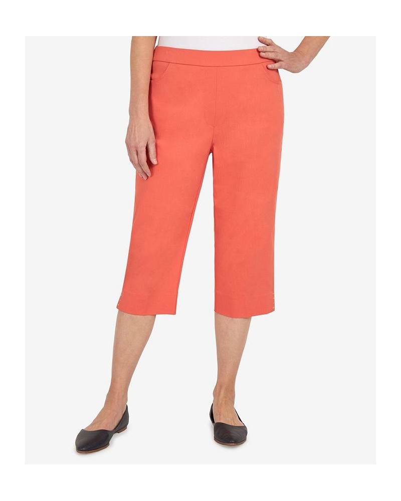 Women's Hot Allure Clamdigger Capris Pants Orange $33.32 Pants