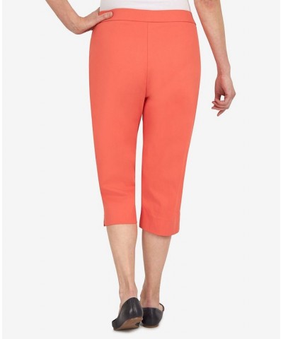 Women's Hot Allure Clamdigger Capris Pants Orange $33.32 Pants