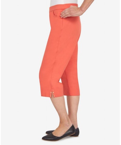 Women's Hot Allure Clamdigger Capris Pants Orange $33.32 Pants