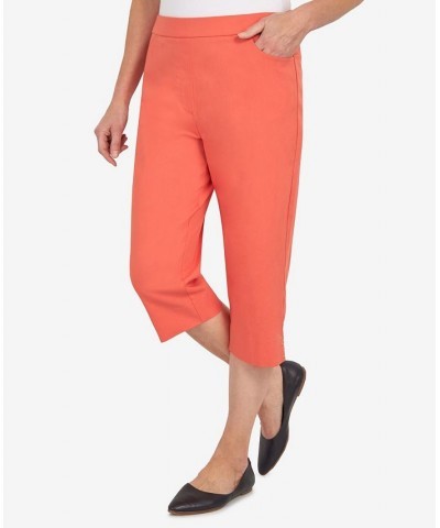 Women's Hot Allure Clamdigger Capris Pants Orange $33.32 Pants