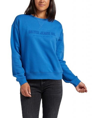 Women's Crewneck Sweatshirt Blue $31.90 Tops