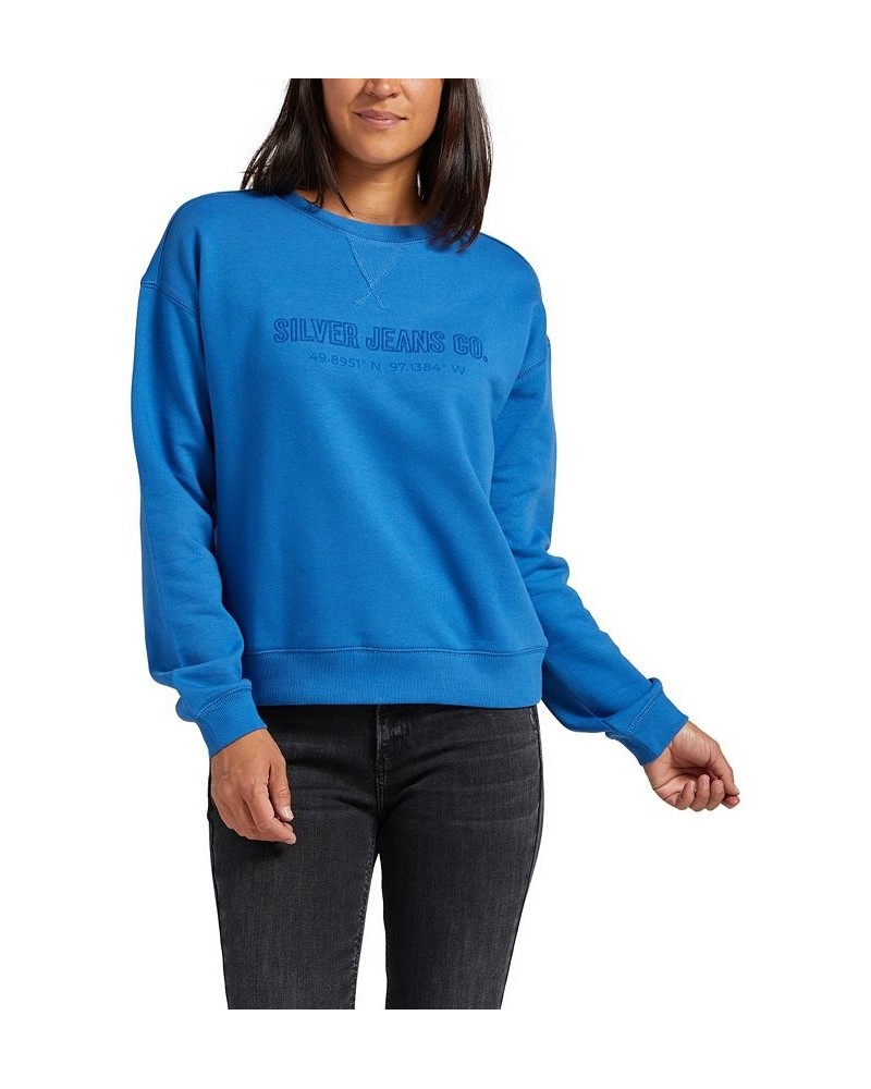 Women's Crewneck Sweatshirt Blue $31.90 Tops