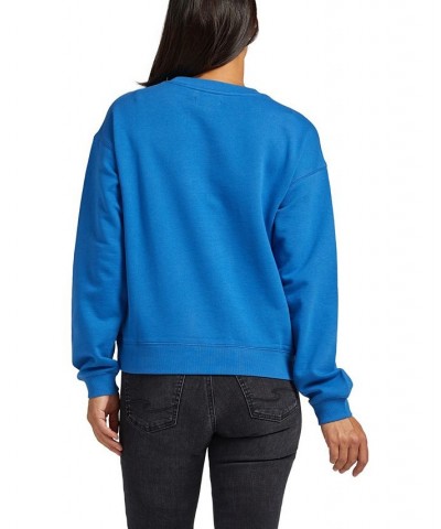 Women's Crewneck Sweatshirt Blue $31.90 Tops