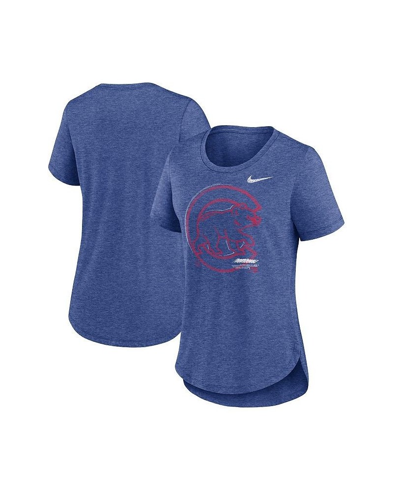 Women's Heather Royal Chicago Cubs Touch Tri-Blend T-shirt Heather Royal $18.45 Tops