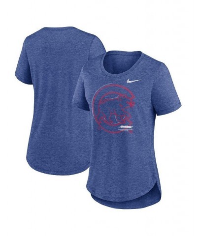 Women's Heather Royal Chicago Cubs Touch Tri-Blend T-shirt Heather Royal $18.45 Tops