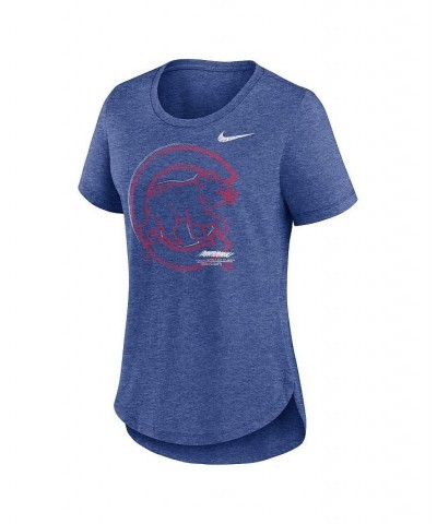 Women's Heather Royal Chicago Cubs Touch Tri-Blend T-shirt Heather Royal $18.45 Tops