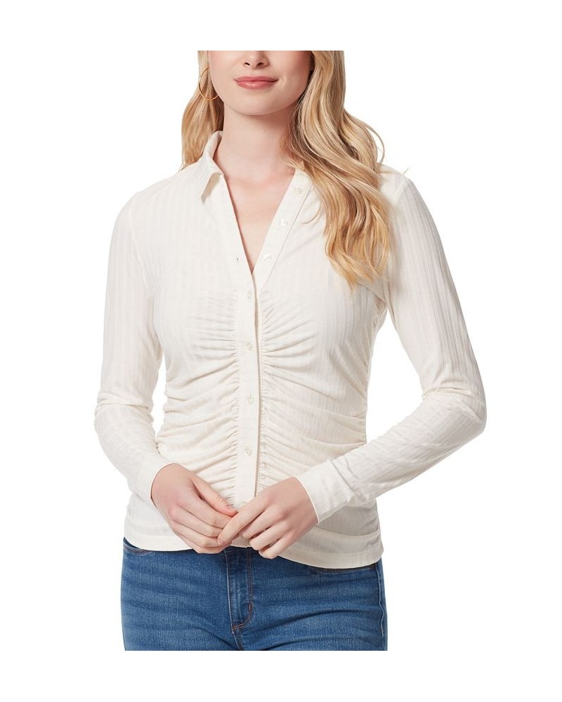 Women's Wren Collared Button-Up Top White $26.85 Tops