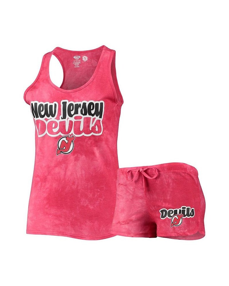 Women's Red New Jersey Devils Billboard Racerback Tank Top and Shorts Set Red $22.50 Pajama