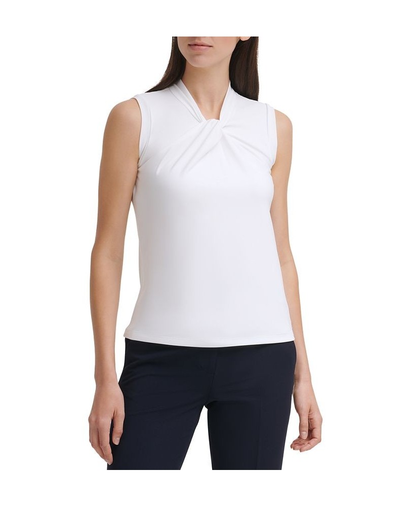 Women’s Knot-Neck Top Ivory/Cream $35.20 Tops