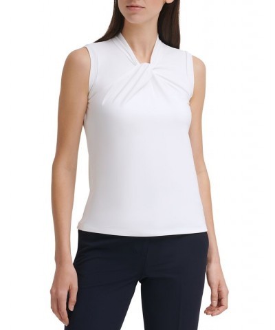 Women’s Knot-Neck Top Ivory/Cream $35.20 Tops