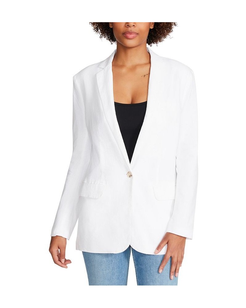 Women's Linen On The Edge Blazer Whte - White $44.69 Jackets