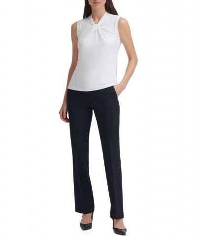 Women’s Knot-Neck Top Ivory/Cream $35.20 Tops