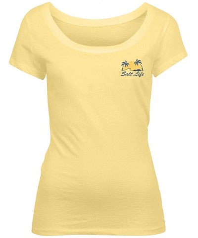 Women's Island Living Cotton Graphic T-Shirt Yellow $14.40 Tops