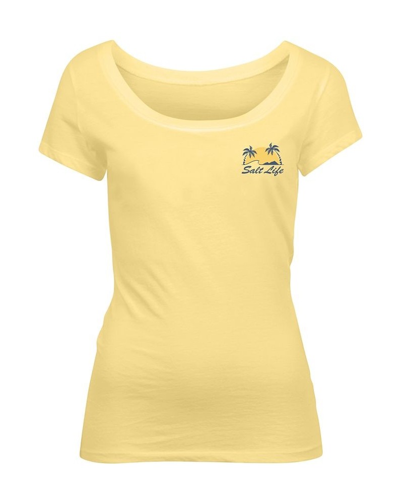 Women's Island Living Cotton Graphic T-Shirt Yellow $14.40 Tops