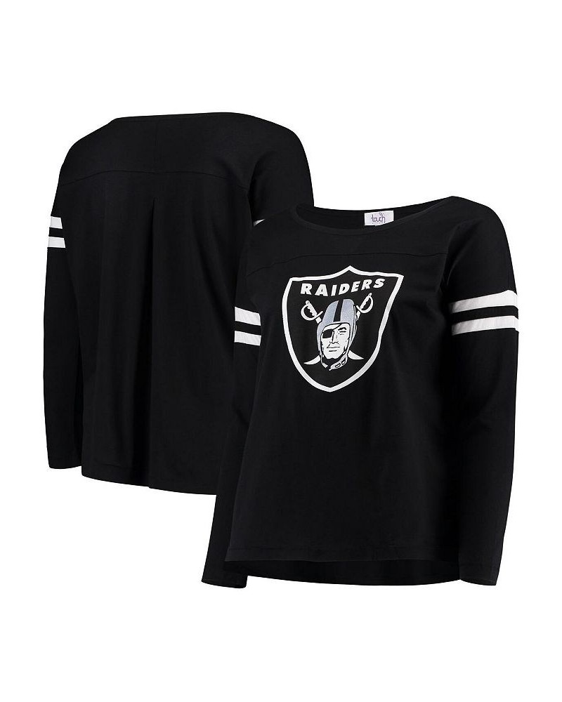 Women's Black Las Vegas Raiders Plus Size Free Agent Long Sleeve T-shirt Black $24.60 Tops