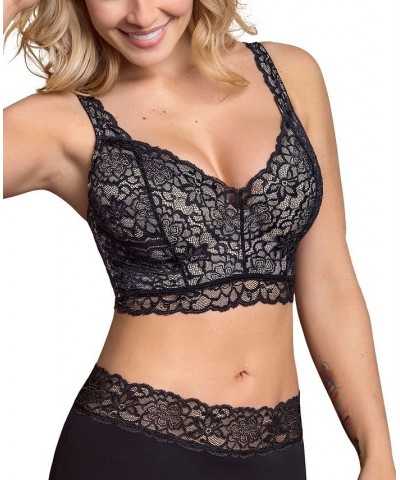 Women's Luxe Lace Underwire Smoothing Bustier Black $29.25 Bras