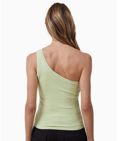 Women's Jamie One Shoulder Camisole Top Light Lime $13.50 Tops