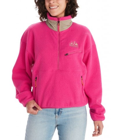 Women's '94 Fleece Stand-Collar Pullover Jacket Pink $47.60 Tops