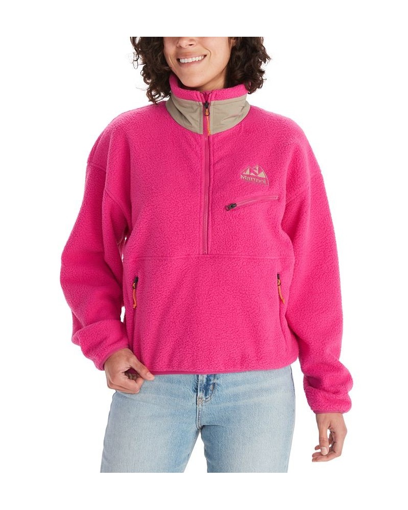 Women's '94 Fleece Stand-Collar Pullover Jacket Pink $47.60 Tops