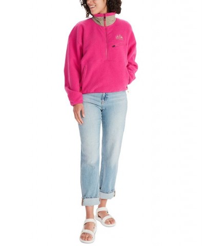 Women's '94 Fleece Stand-Collar Pullover Jacket Pink $47.60 Tops