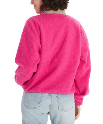 Women's '94 Fleece Stand-Collar Pullover Jacket Pink $47.60 Tops