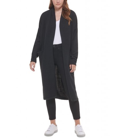 Women's Open-Front Long Cardigan Black $37.38 Sweaters