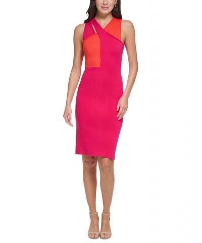 Women's Colorblocked Bodycon Dress Fuchsia $53.28 Dresses