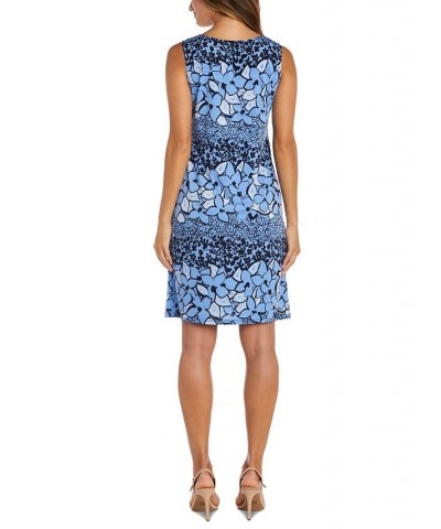 Women's Jacket and Printed Sleeveless Dress Navy/Periwinkle $39.24 Dresses