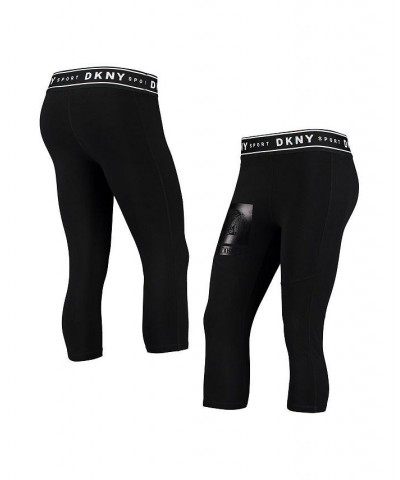 Women's Black Chicago Blackhawks Karan Capri Leggings Black $30.55 Pants