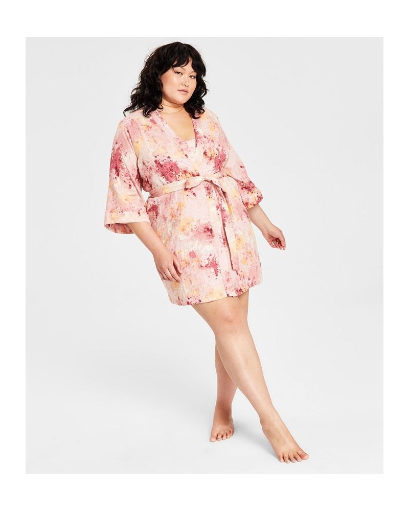 Style Not Size Women's and Plus Size Robe Watercolor Blush $16.33 Sleepwear